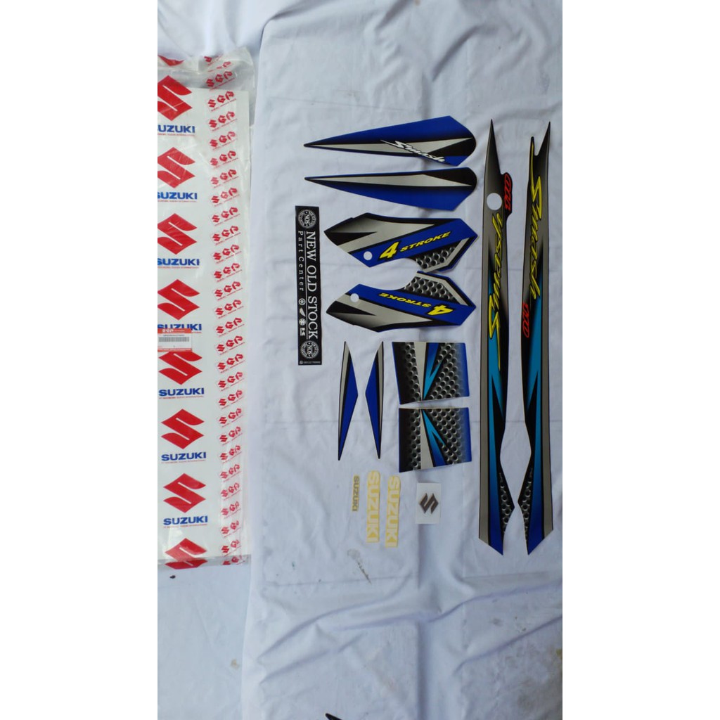 STRIPING STICKER SUZUKI SMASH BIRU HITAM 2005 ORIGINAL SGP