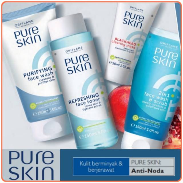 Pure Skin Purifying Face Wash 2 In 1 Face Wash Scrub Face Toner Blackhead Clearing Mask Shopee Indonesia