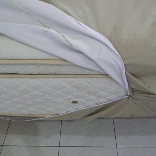 Sprei waterproof fullbody resleting 180x200x30 sprei anti air