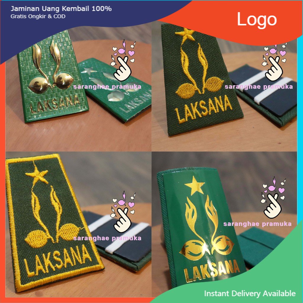 Ready TKU Laksana Pramuka Bordir Karstek tahan anti air Bahan Fiber Resin Waterproof (harga bijian) 