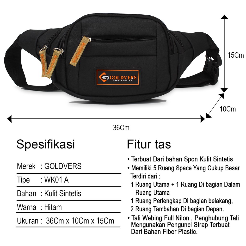 INDORAYA STORE - Tas Slempang Pria Kulit Slingbag Waist Bag Cowok Import Anti Air