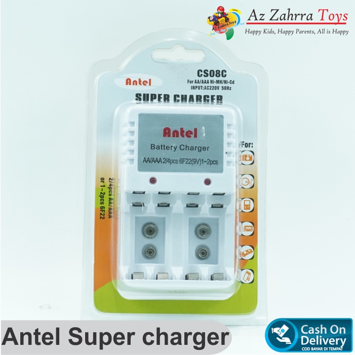 Charger Baterai AA AAA Kotak 9V 4 Slot ANTEL UNIVERSAL Charger Batre Baterai