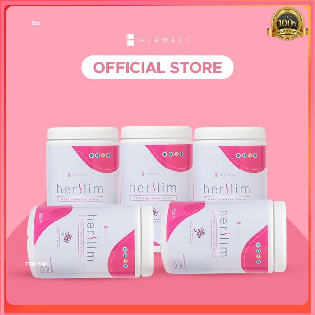 Herslim Susu diet - Bundling 5pcs  GRATIS SHAKER RASA COKLAT Herwel BPOM HALAL ORIGINAL ORI OFFICIAL STORE Herwell ASLI