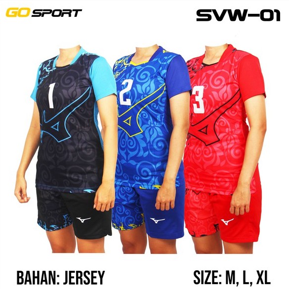 SVW Setelan Voli Mizuno Wanita jersey volly wanita baju voli stelan mizuno baju voli sublim