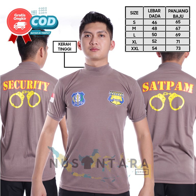 Kaos Satpam Baju Security Kerah Tinggi Gada Pratama Satpam Sekuriti Borgol Terbaru