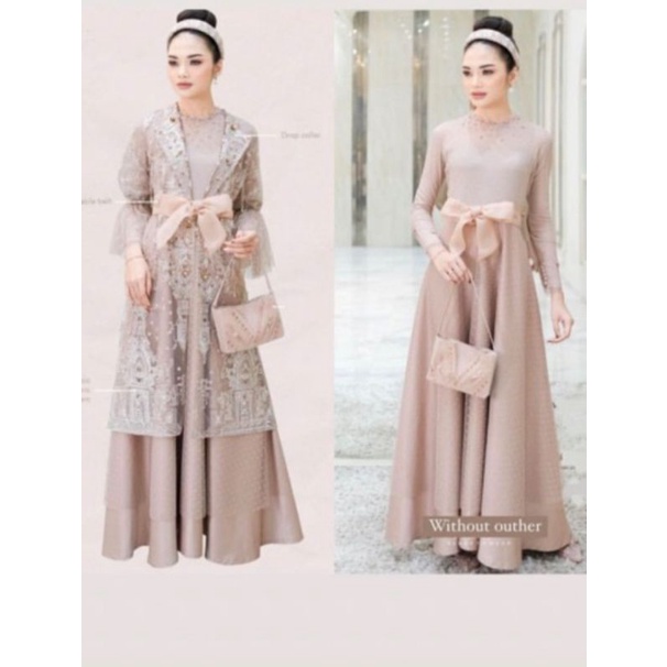 gamis tile brokat kondangan seragam keluarga couple ibu anak