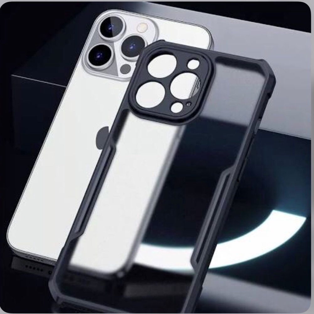 CASE IPHONE 13 / IPHONE 13 MINI / IPHONE 13 PRO / IPHONE 13 PRO MAX XUNDD BEATLE ORIGINAL SOFT HARD CASE HYBRID ARMOR - CLEAR LIST BLACK