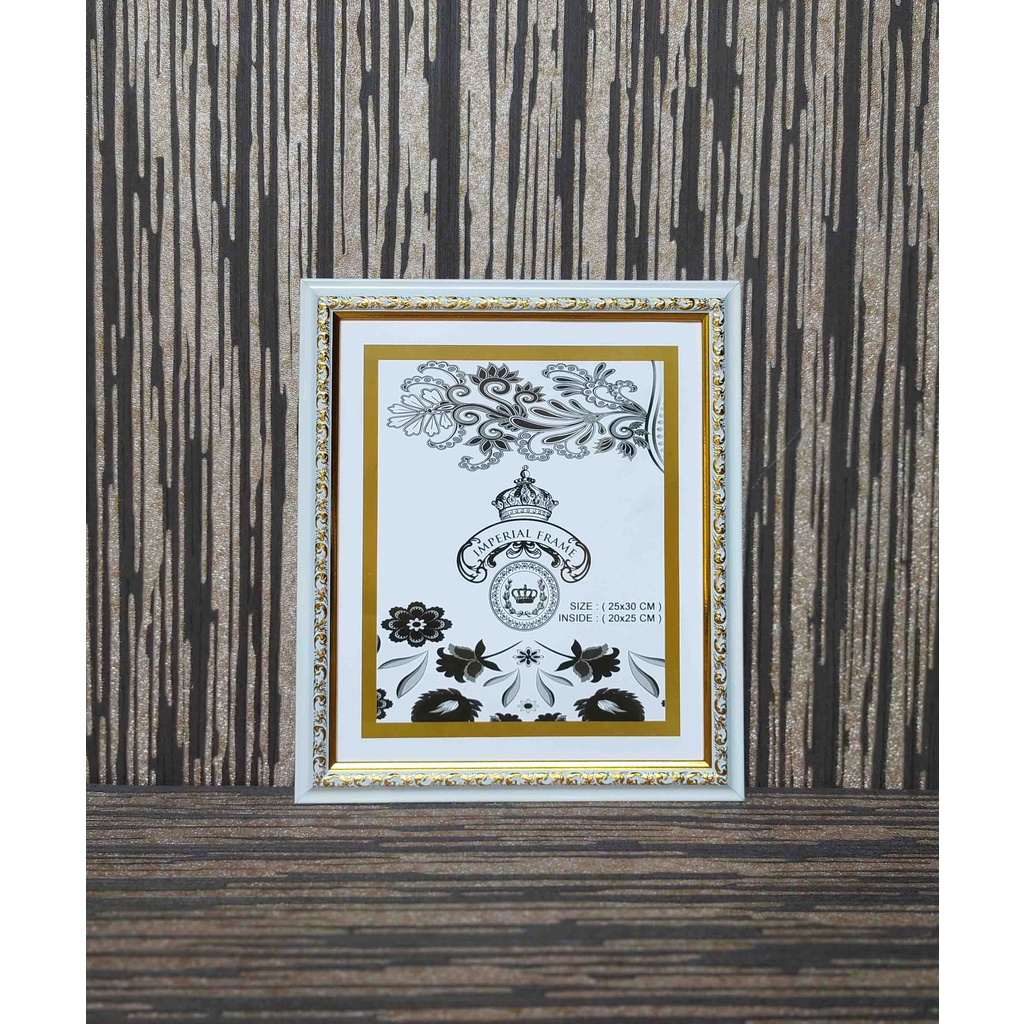 Bingkai Figura Frame  10R (25x30 cm ) ukir gold/coklat/silver/putih gold/putih polos