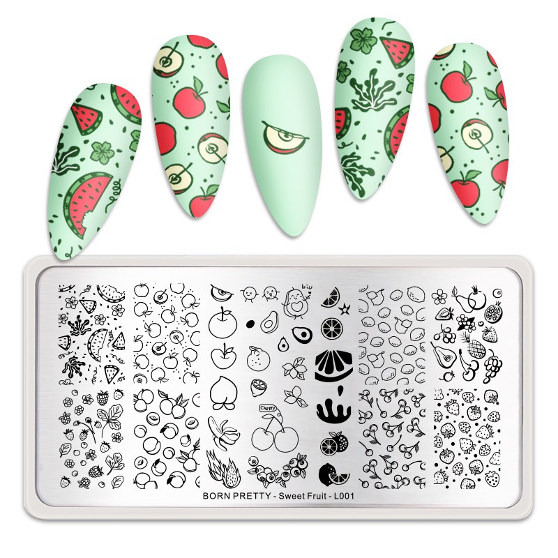 Born PRETTY Plat Stempel Kuku Motif Bunga / Daun Untuk Nail Art