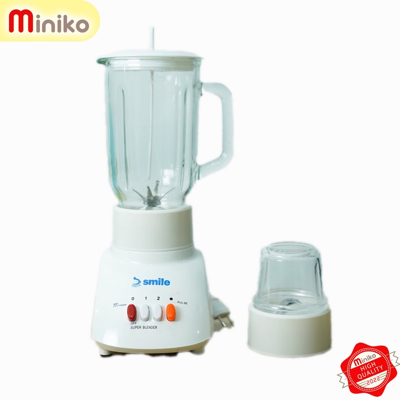 Blender National Smile 2in1 Blender Set Bumbu Daging Jus Es Berbahan Kaca Dan Plastik - Blender Murah