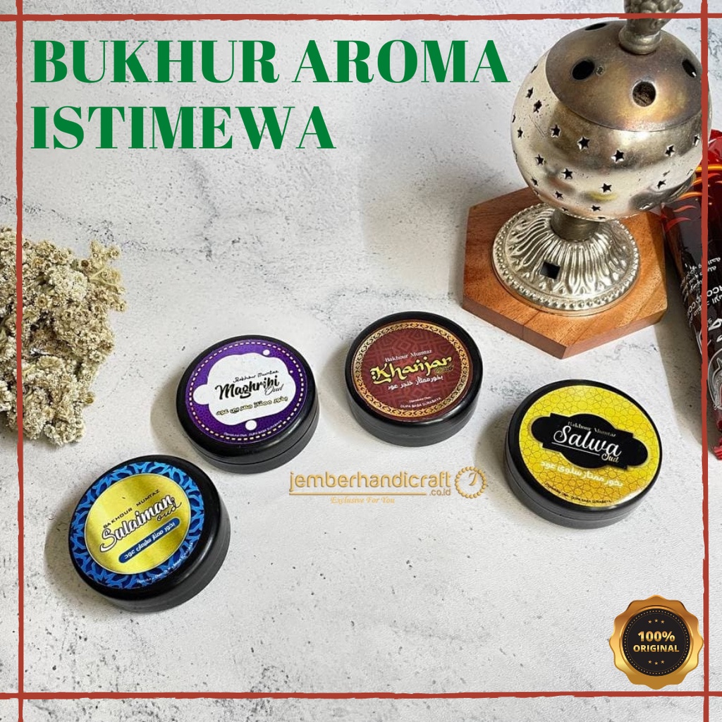 BUKHUR MAGRIBI / SULAIMAN / SALWA / KHANJAR / BUHUR OUD ISITIMEWA 4 MACAM AROMA ISTIMEWA DENGAN PAKET TEMPAT BAKAR DUPA/ BUKHUR