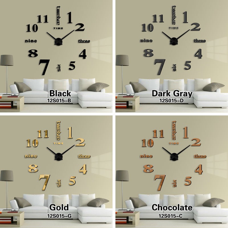 Grab medan Jam Dinding Besar DIY Giant Wall Clock Quartz Creative Design 90 - 100 cm - DIY-101