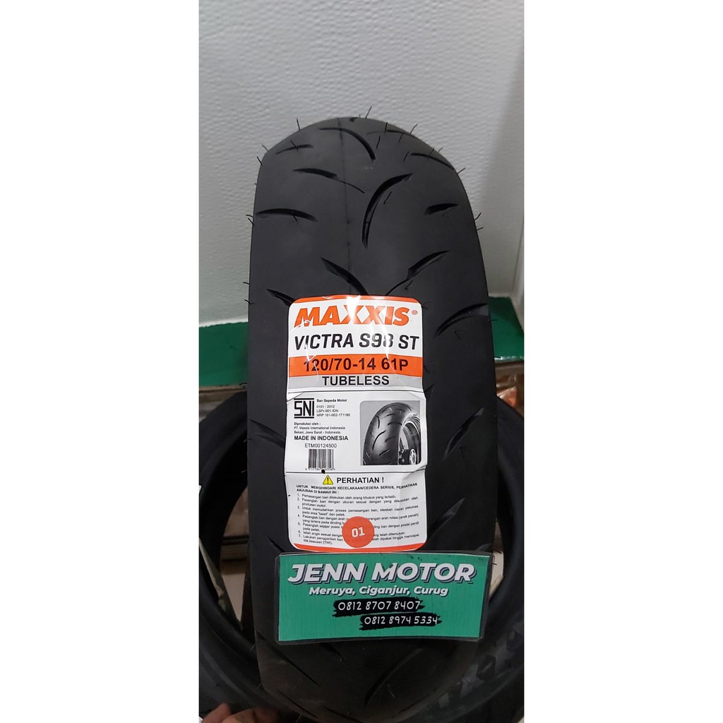 BAN TUBLESS UKURAN 120/70-14 MAXXIS VICTRA S98 ST