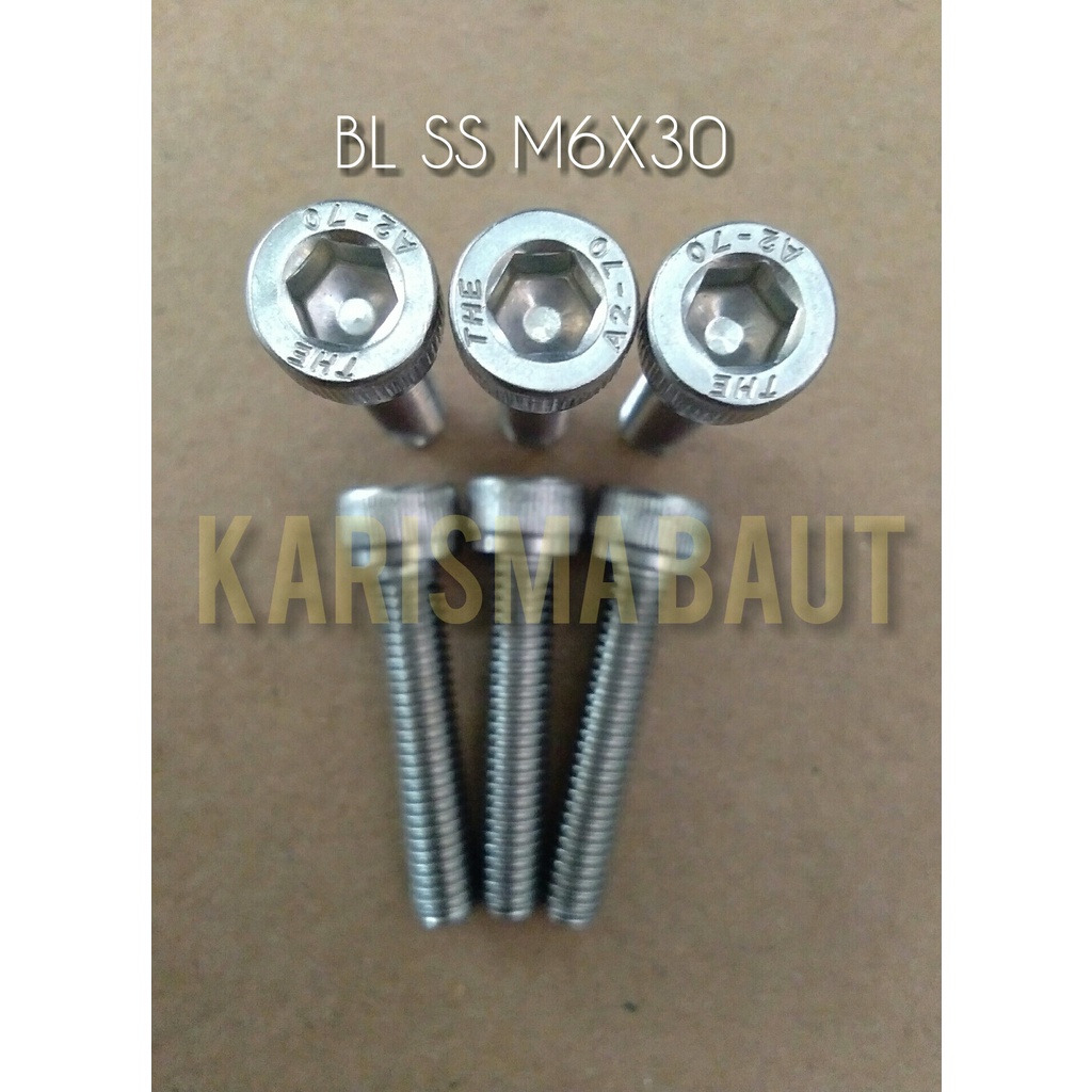 Baut L stainless steel m6 x 30 / BL SS 6x30 (kunci L m5)