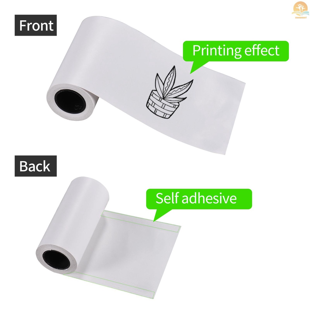 3 Rolls Self-Adhesive Thermal Paper Roll White Sticky Paper BPA-Free 57x30mm without Backing Paper for PeriPage PAPERANG Poooli Phomemo Pocket Thermal Printer