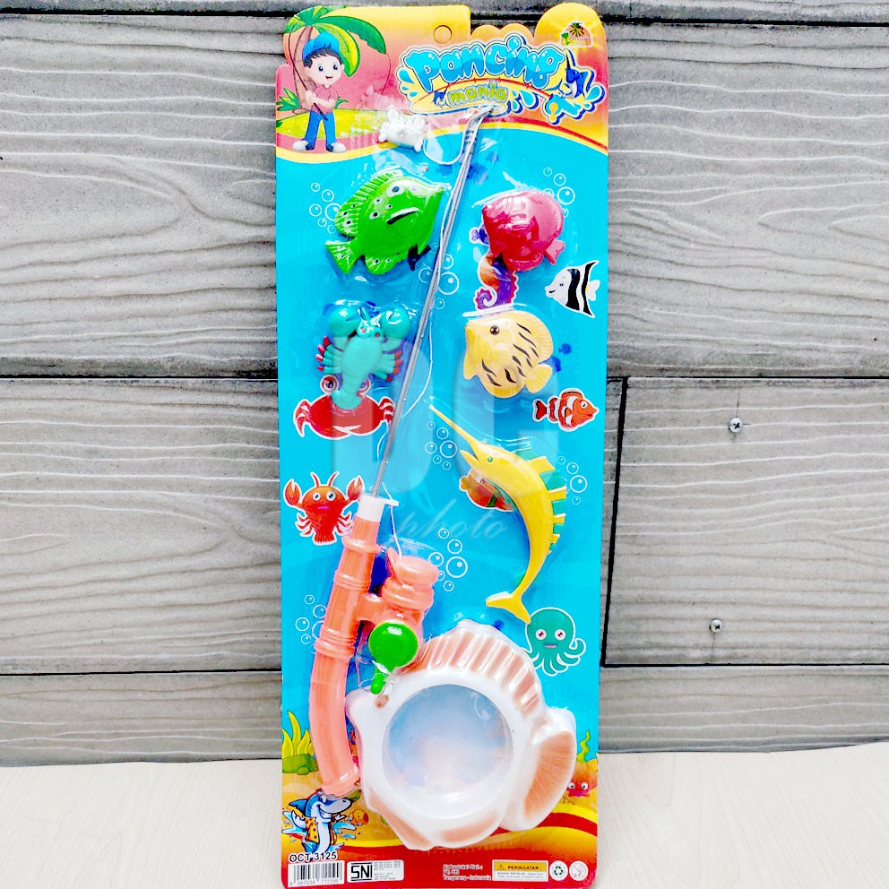 Pancing Mania 3125 Mainan Mancing 5 Ikan Magnet Joran Kolam Fishing Game