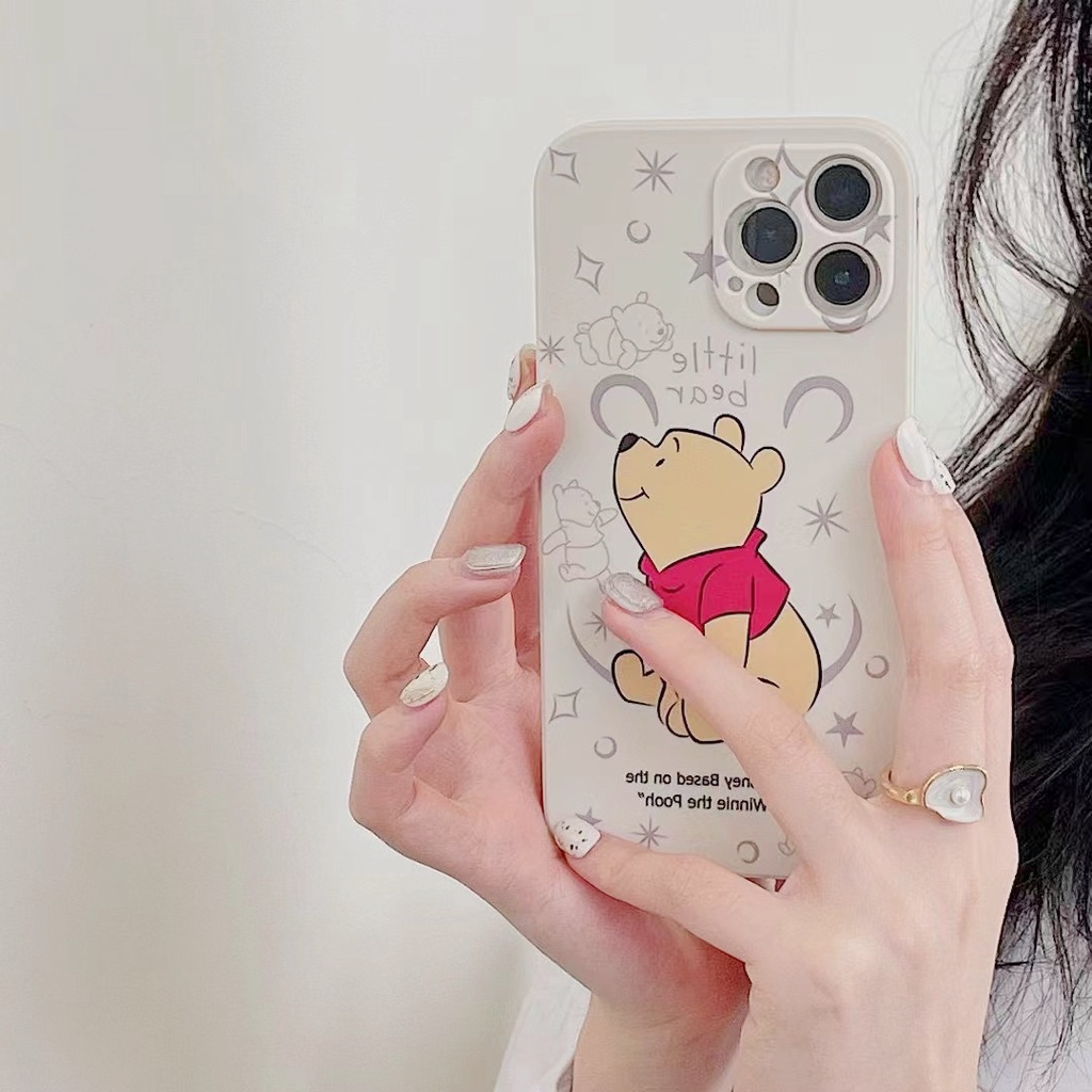 Soft Case Motif Kartun Beruang Pooh Untuk Iphone 13 12 11 Pro Max X Xs Max Xr 7 8 Plus Se2020