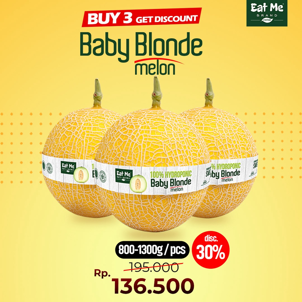 

Eat Me Brand - BELI 3 MELON BABY BLONDE (800-1300gr/pcs)