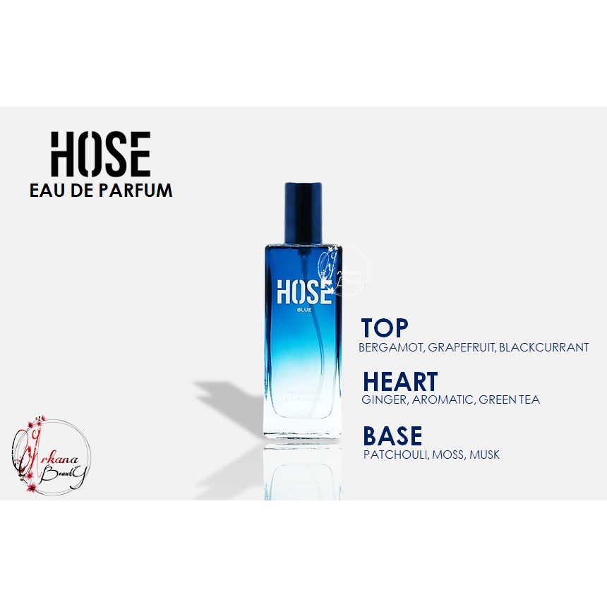 HOSE Eau De Parfum 50 ML Black / Blue / Parfum Pria / Parfum Hose TAHAN LAMA