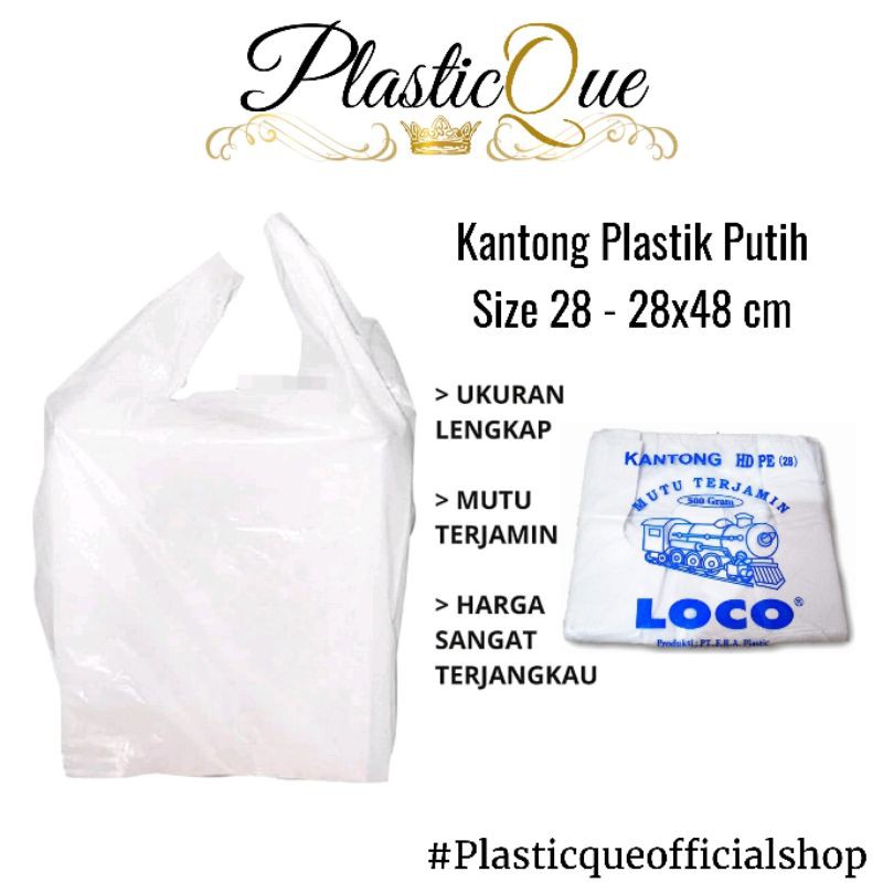 KANTONG PLASTIK KILOAN 500GRAM HD28 28X48 CM 500 GRAM KRESEK PUTIH SUSU EMBROS TEBAL KUAT HDPE HD PE