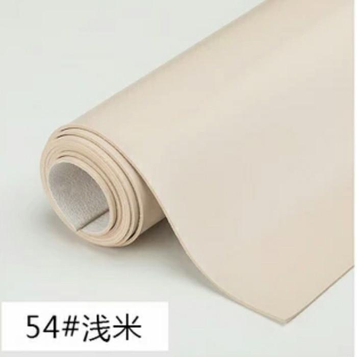 Pinned | Bahan Kulit Sintetis Tebal Md Pelangi Cream Susu 50X137Cm, Tebal 2 Mm