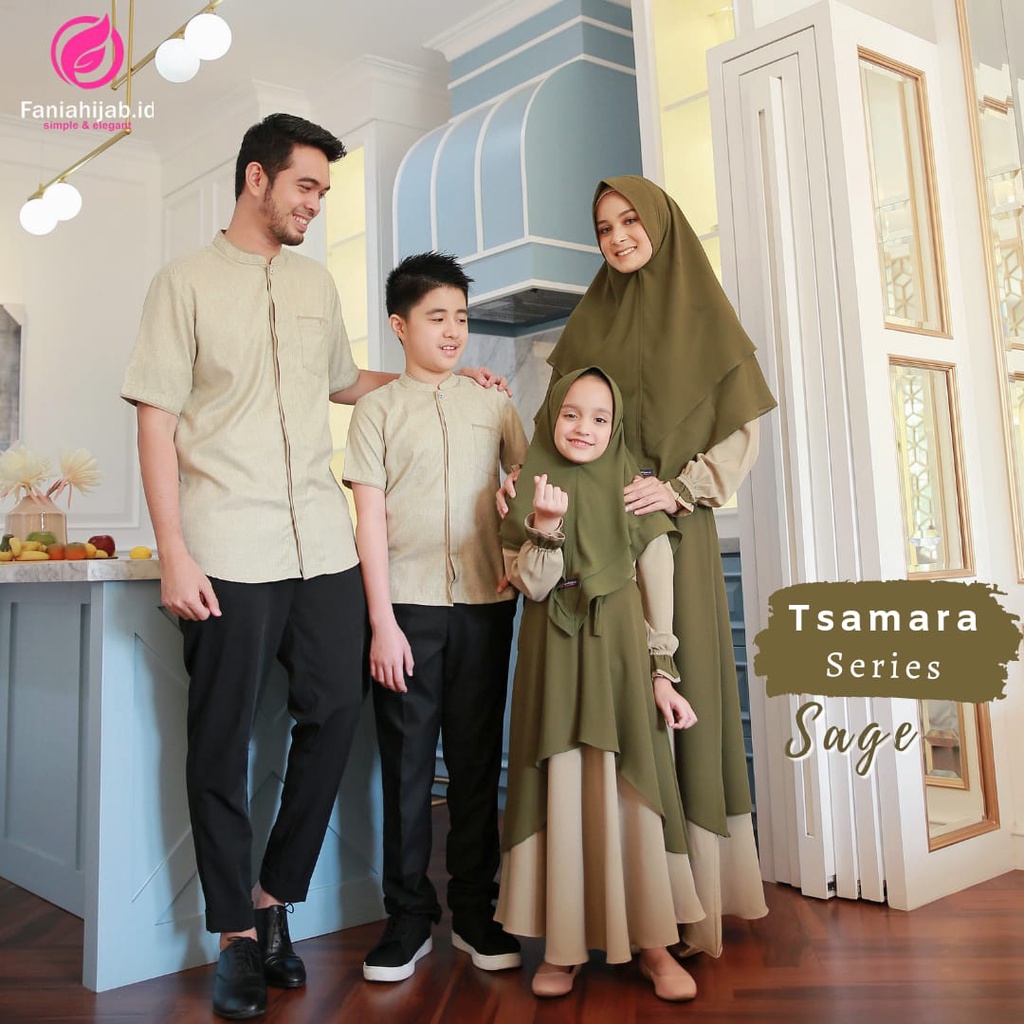 Tsamara dress Sage fania Hijab // Tsamara dress sage sarimbit Fania Hijab 2022
