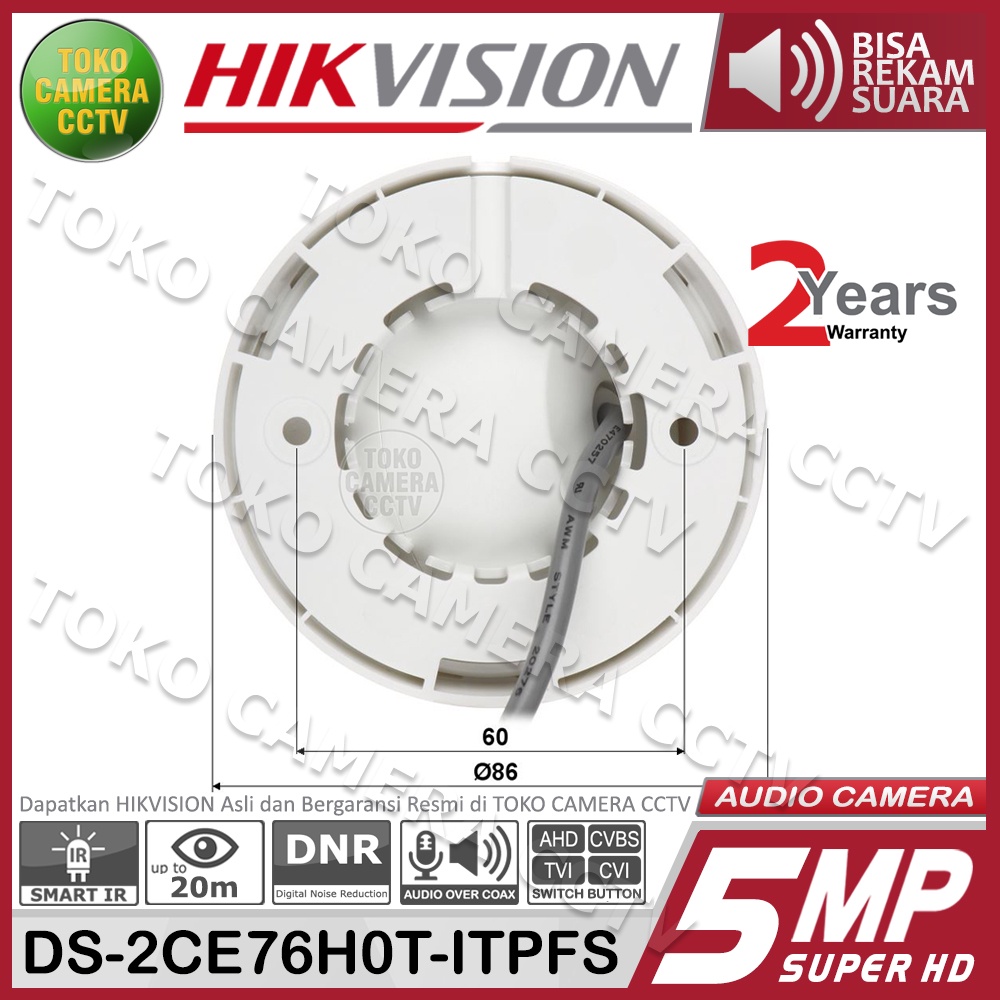 KAMERA CCTV INDOOR HIKVISION 5MP MIC AUDIO CAMERA HIKVISION 5MP AUDIO