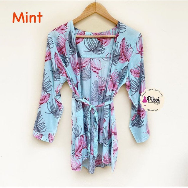 Cardigan satin wanita murah / outer kimono wanita / cardigan panjang bunga / cardigan pantai / 2172