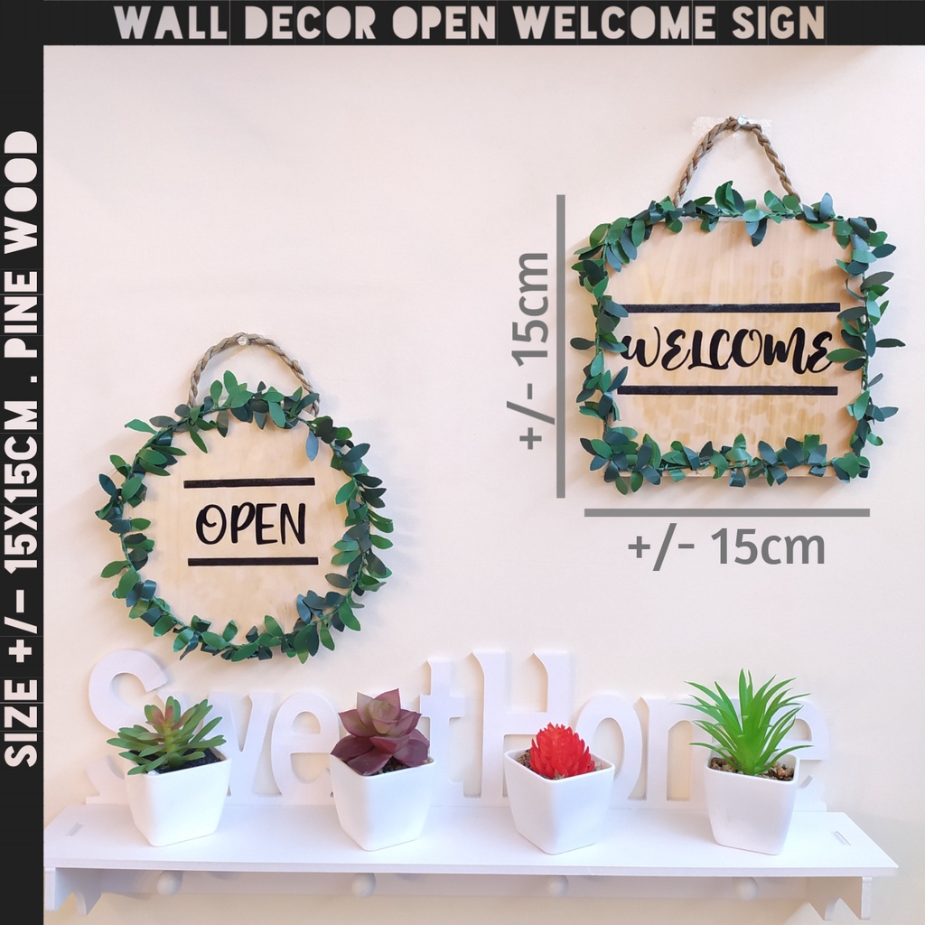 WALL DECOR AESTHETIC PAPAN SIGN WELCOME SIGN KAYU BOLAK BALIK VINTAGE SELAMAT DATANG MURAH VINTAGE RETRO DECO DEKORASI PAJANGAN HIASAN DINDING PINTU RUMAH OPEN CLOSE BOLAK BALIK OPEN CLOSED AKRILIK BOARD CUSTOM WALLDECOR ESTETIS