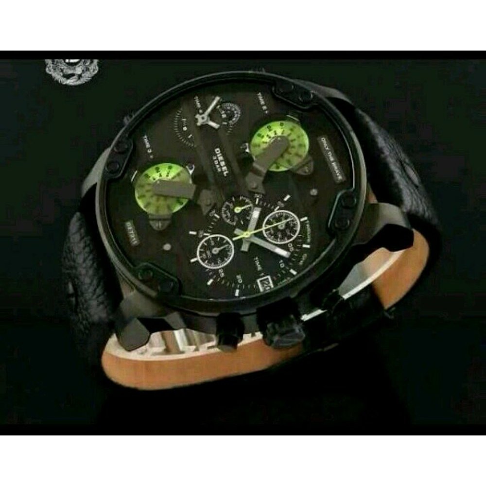 JAM TANGAN PRIA DIESEL 4 TIME BLACK EDITION MEWAH ELEGAN PREMIUM GRADE AAA PERSIS ORIGINAL #BEST S