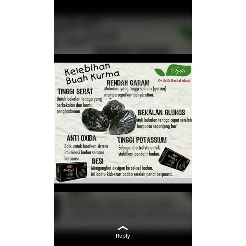 

Kurma Ajwa/kurma nabi