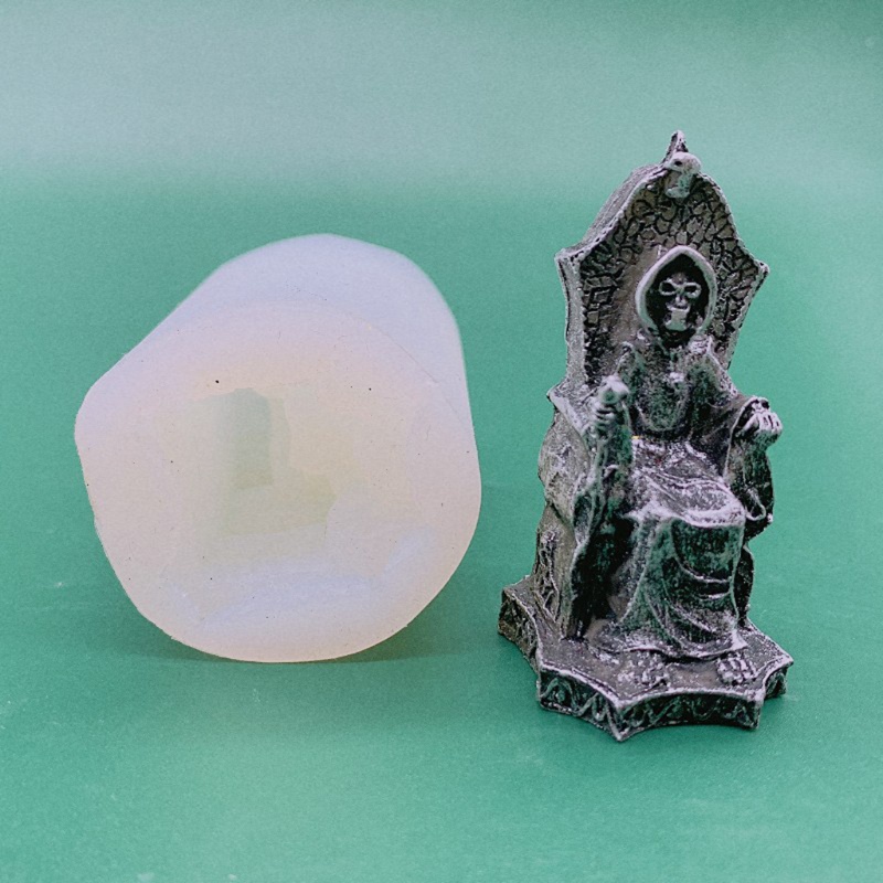 SIY  Sitting on Skeleton Throne Epoxy Resin Mold Horror Ornaments Silicone Mould DIY Crafts Jewelry Home Decorations Casting Tools