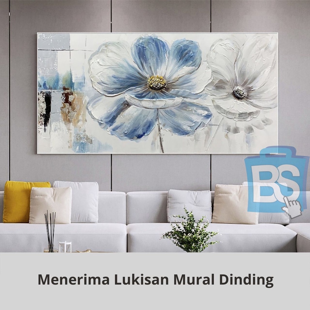 Lukisan Bunga Besar Di Atas Kanvas, Lukisan Tekstur Lanskap Abstrak, Lukisan Asli, Dekorasi Ruang Ta