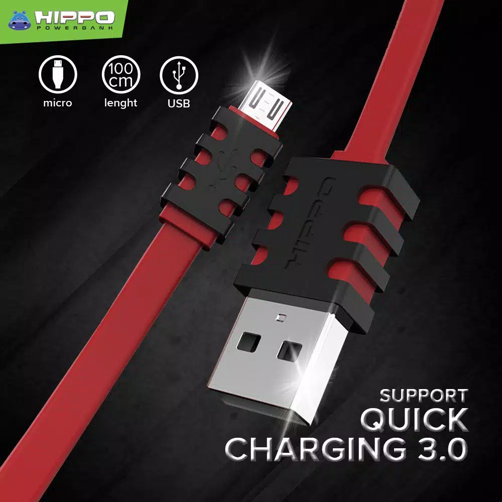 Hippo Kabel Data Type C Caby 3 100cm Cabel Cable Data Charger Quick Charging 3.0