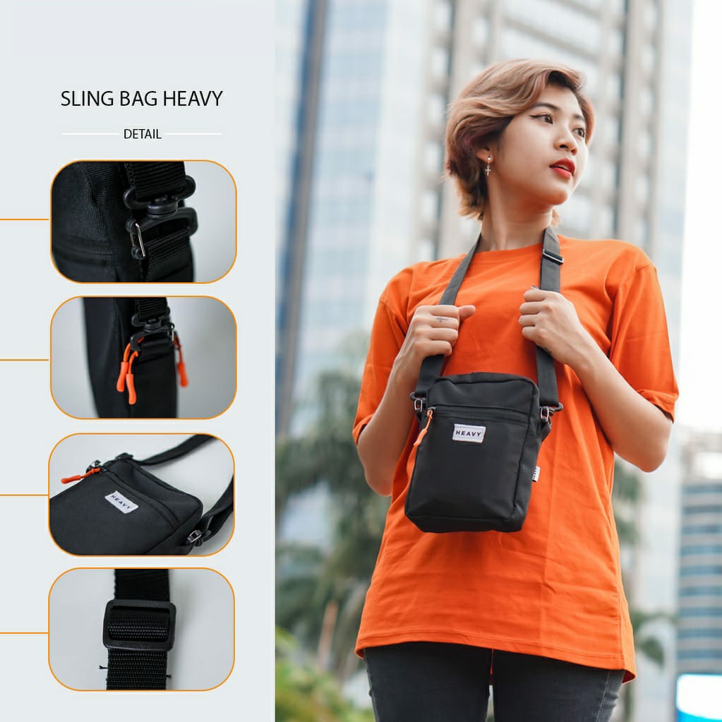 Tas Selempang Heavy Original Sling Bag Nykew Black Series