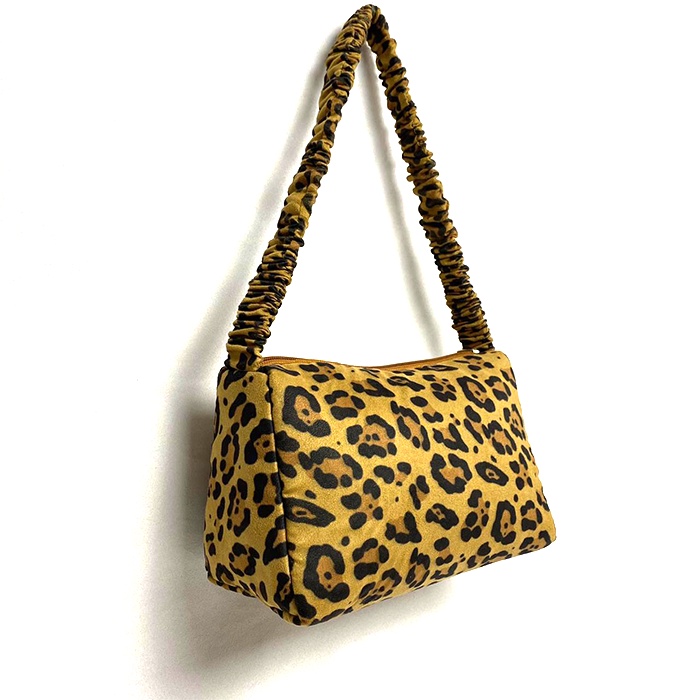 Korean Pillow Hand Bag / shoulder bag serut / tas bahu leopard fushia / tas kecil korea / tas bahu import