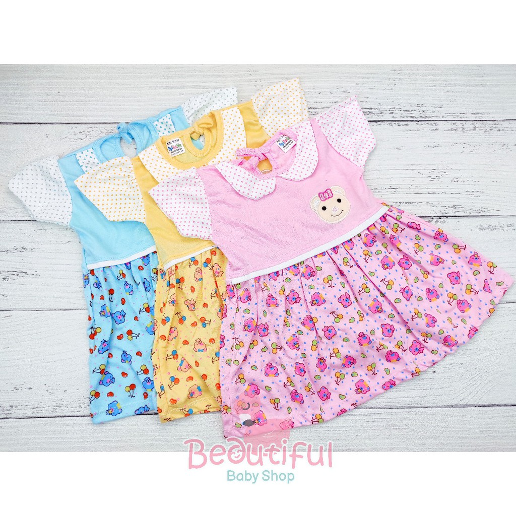 Dress Bayi Perempuan Motif Panda / Baju Bayi Perempuan  Merk Syifana / Baby.ou