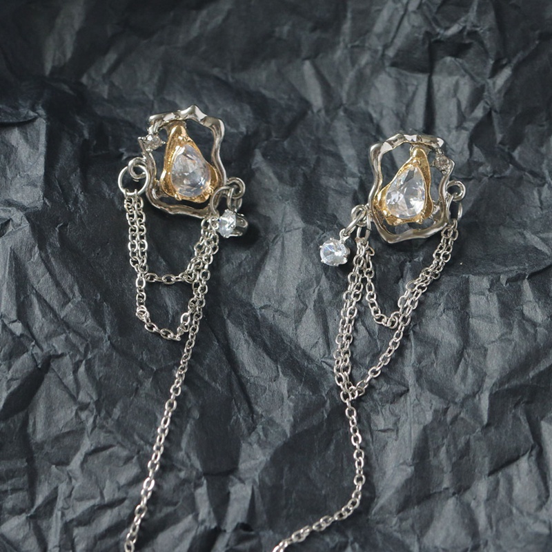 Fancyqube Anting Rantai Rumbai Geometris Zircon Untuk Pesta Ulang Tahun Wanita