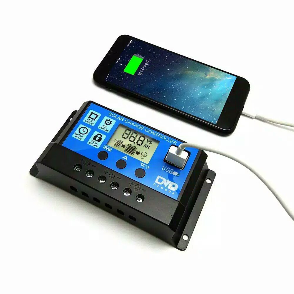 Solar Charge Controller 10A LCD LED Display Solar cell PWM 12V 24V USB Panel Surya Charger