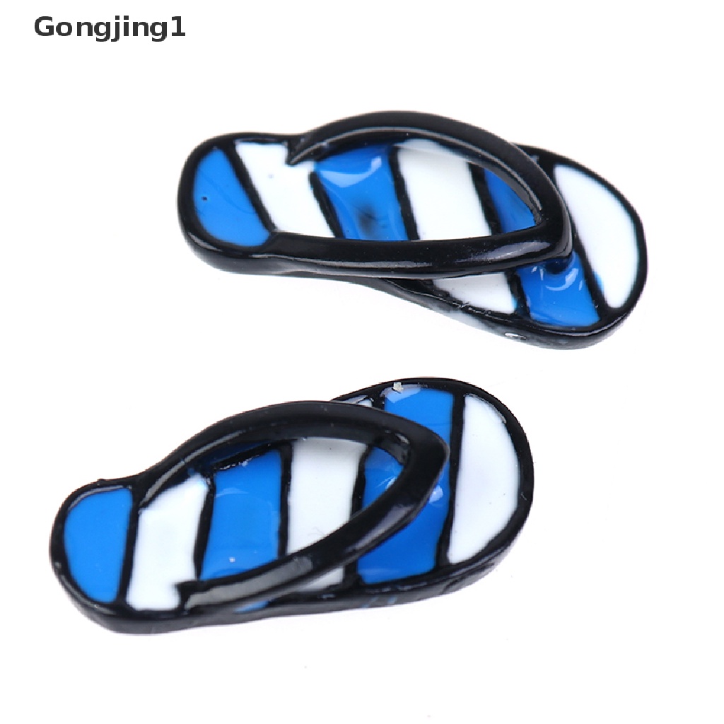 Gongjing1 1 Pasang Miniatur Sandal Selop Kamar Mandi / Ruang Tamu Untuk Aksesoris Rumah Boneka 1: 12