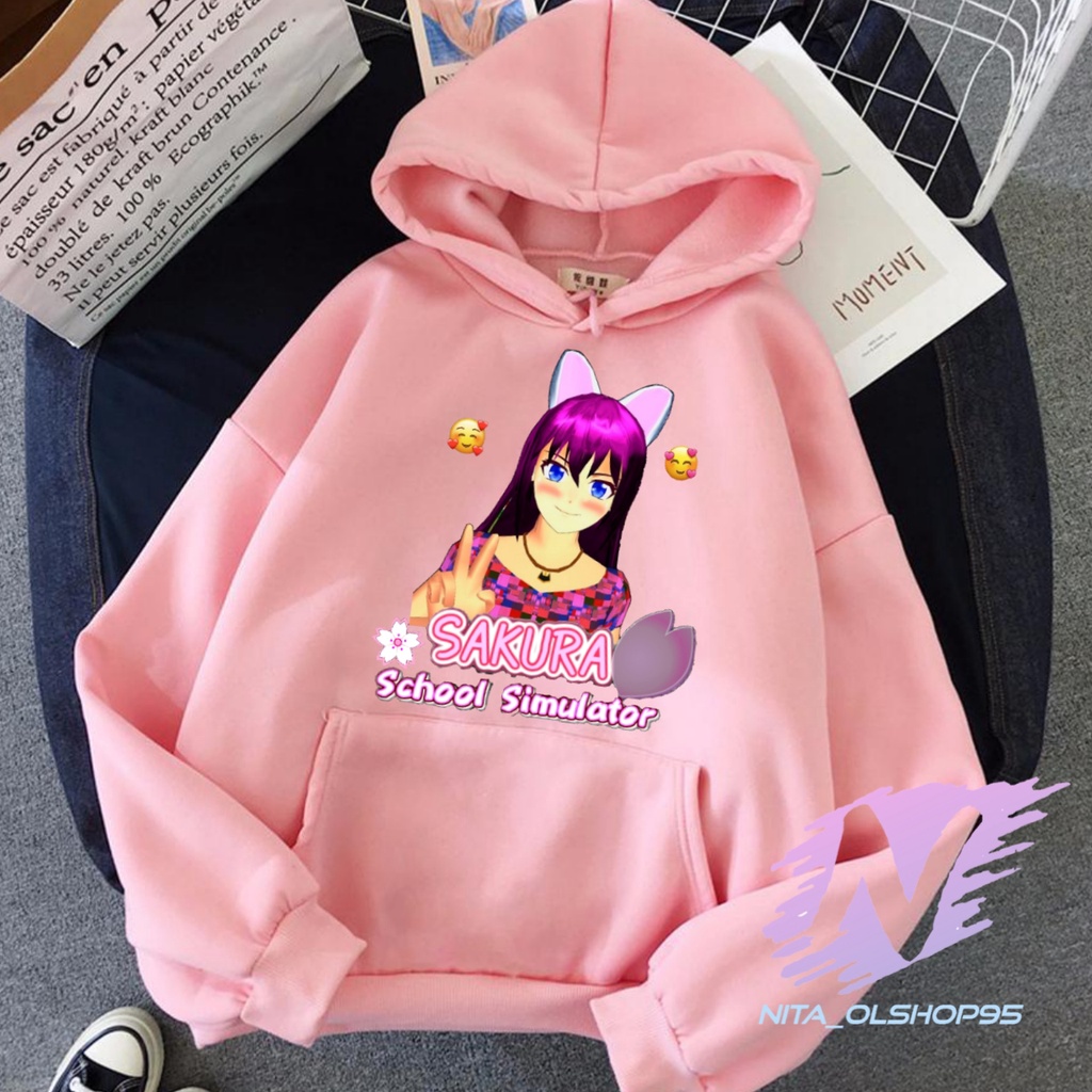 SWETER SAKURA SCHOOL SIMULATOR TERBARU HOODIE ANAK SAKURA TERLARIS