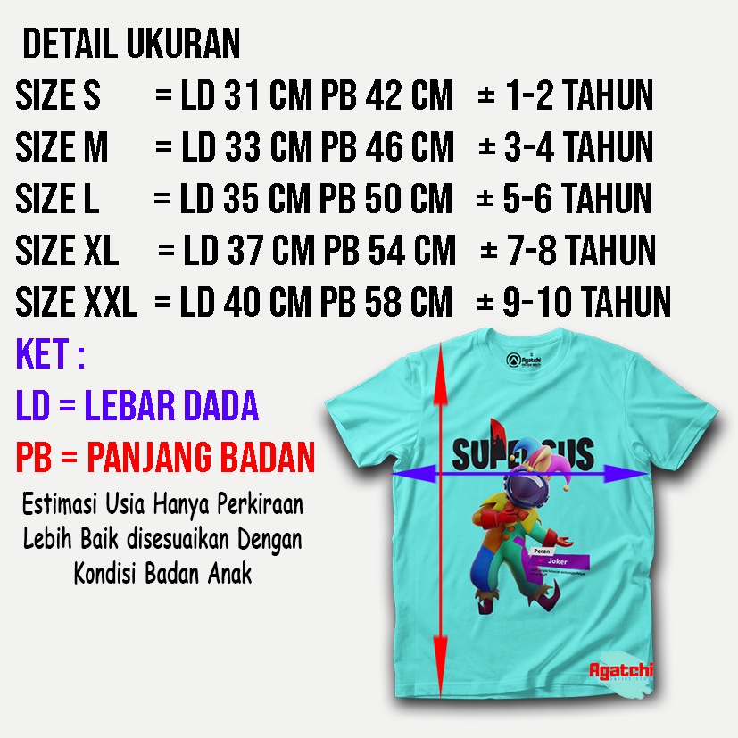 Baju Kaos Atasan Anak Laki-Laki Gamers Supersus Karakter Peran Joker