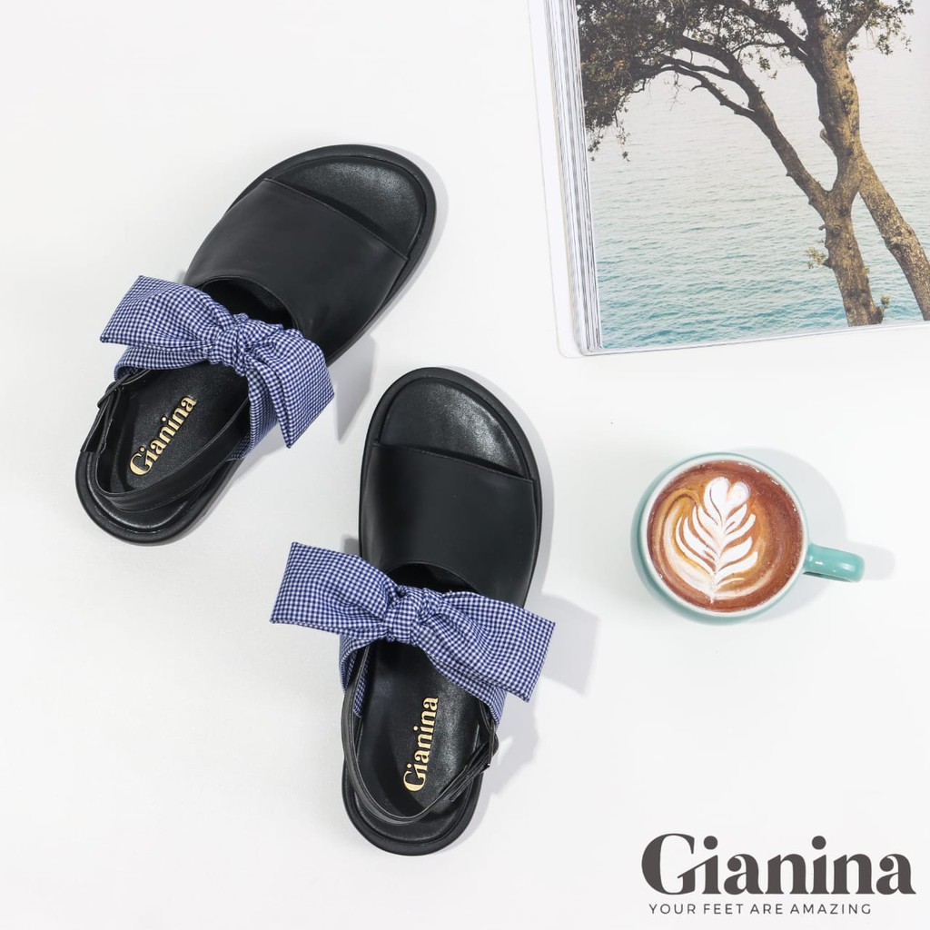 Sandal Wanita / Gianina - La Ribbon Platform Sandals