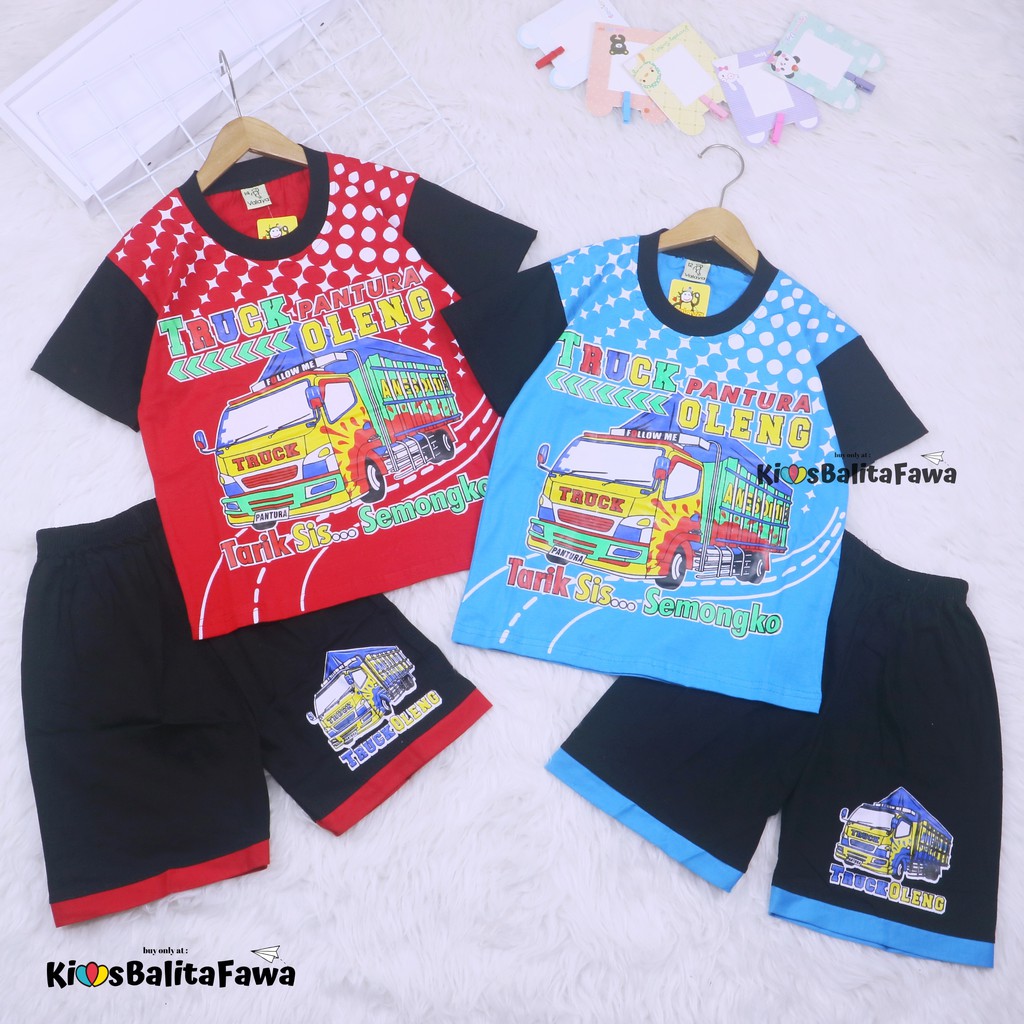 Set Cakka uk 7-8 Tahun / Murah Baju Anak Kaos Karakter Celana Lengan Pendek Laki Cowok Setelan