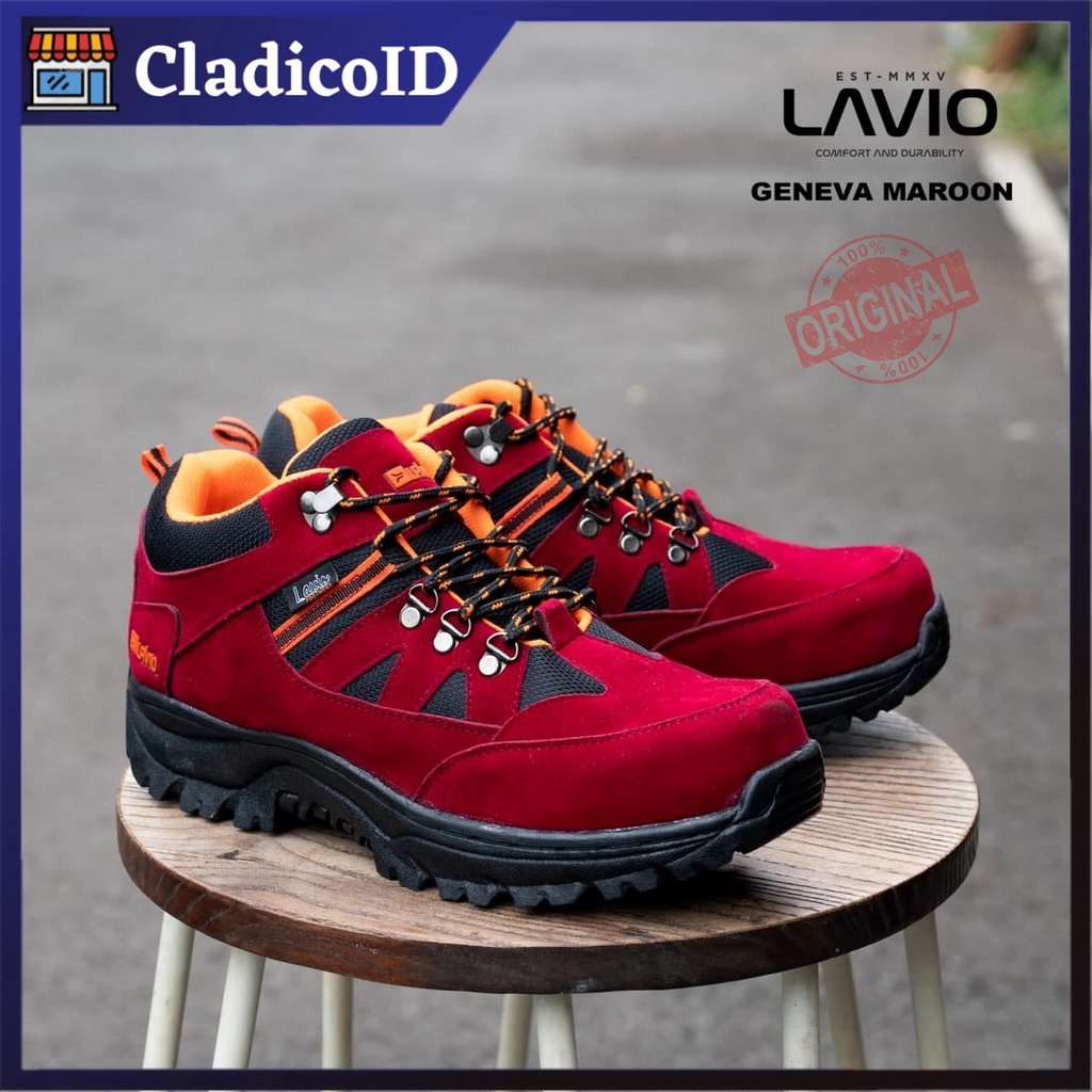 LAVIO Geneva Safety Boots Pria Ujung Besi Sepatu Sefty Untuk Kerja Lapangan Outdoor Mendaki Gunung Anti Slip Mood Booster