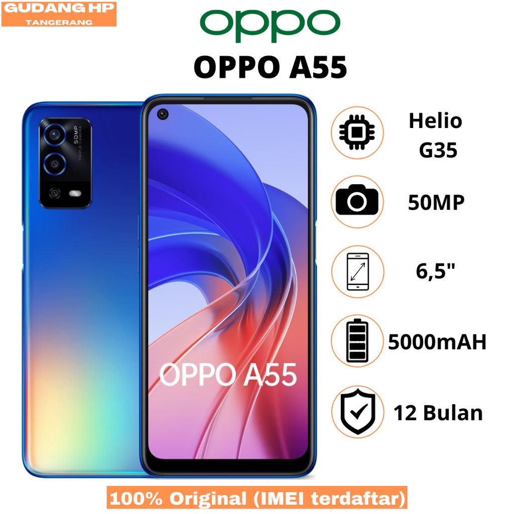 Oppo A55 | Oppo A16 | Oppo A76 Segel Pabrik Garansi Oppo Indonesia