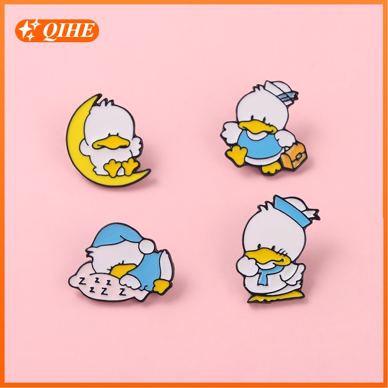 Daily Life of Ducks Enamel Pin Custom School Duck Brooch Bag Lapel Pin Cartoon Movie Animal Badge Jewelry Gift for Kids