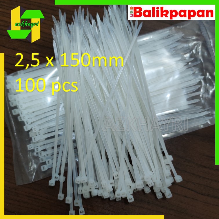 Kabel Cable Ties Tie Tis Tali Alat Pengikat Pendek Putih 100 pcs 100 150mm