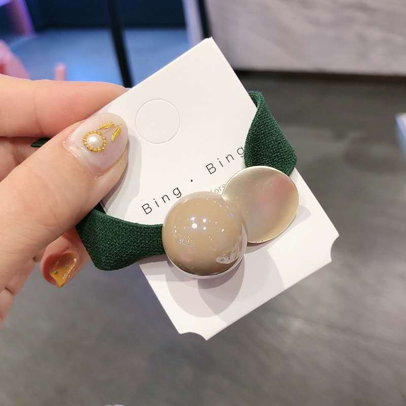 MURMURE.ID | IKAT RAMBUT LEBAR ELASTIS KARET TALI RAMBUT PERMEN CHARM BULAT GAYA WANITA KOREA HA056-GREEN