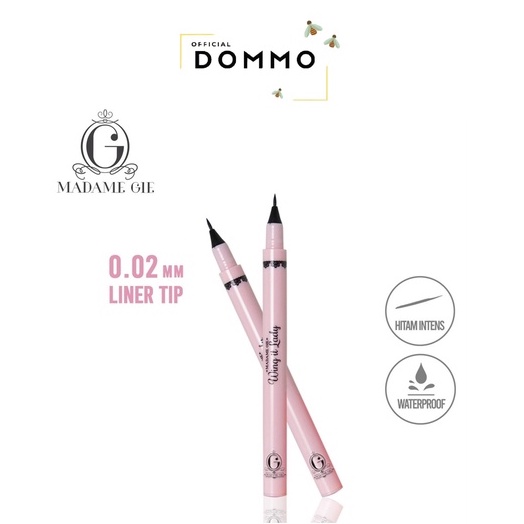 DOMMO - D8041 Madame Gie Wing It Lady - MakeUp Eyeliner Black Waterproof